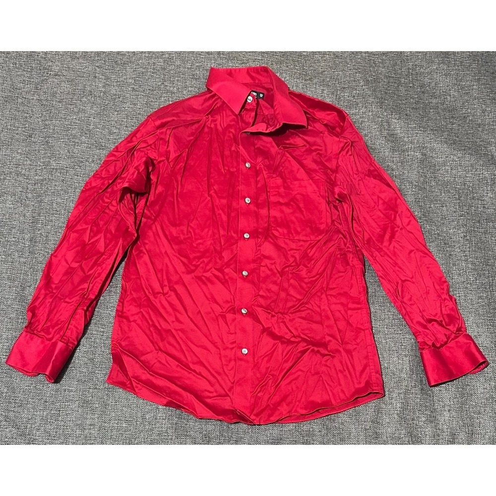 Murano‎ Men's 15 1/2 33 Red Long Sleeve Shirt